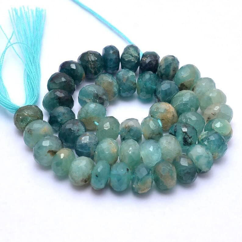 13 inch Strand of Natural gem Grandidierite, 7-8mm rondelle Faceted Beads for DIY Jewelry Making. | Beads_03676, as per photo