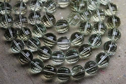 8 Inch Strand,Super Rare AAA Natural Green Amethyst Step Cut Faceted Balls Beads Calibrated Size,10mm Code-HIGH-56366