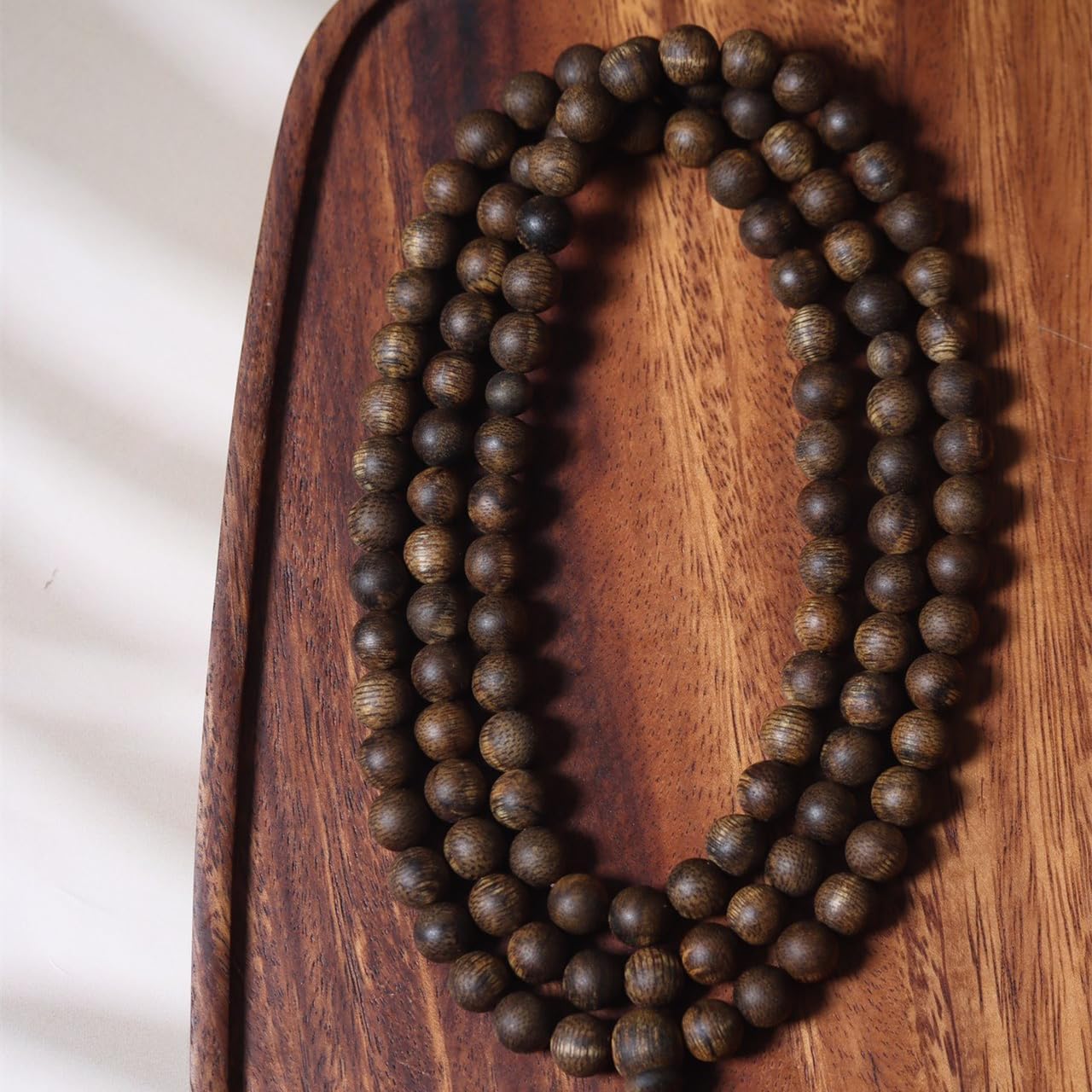 Vietnam Nha Trang Agarwood White Aquilaria Old Wood 8mm*108 Beads Prayer Beads Sinking Grade