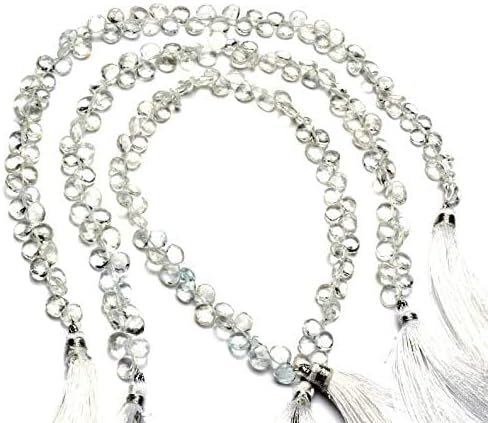 GEMZ 6 inch Strand of Natural White Topaz Heart Shape Faceted Cut White Color briollete Beads for DIY Jewelry Making- Earring Necklace Bracelet.