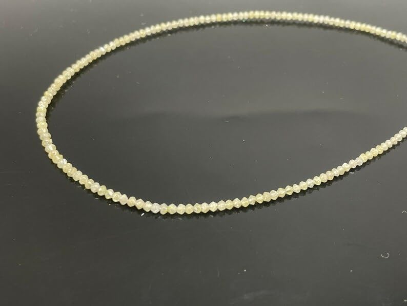 AAA+ Yellow Diamond Faceted Rondelle Beads, Yellow Faceted Rondelle Diamond Beads Fancy Color Bead for Jewelry Making Crafts