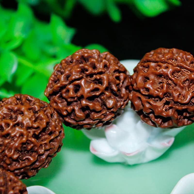 Mascot Wooden Crafts Wood Carving Art Wood Decoration Artwork 印尼 金刚菩提子小孔 正圆 5 6 7 8 9瓣(八瓣（10颗）)