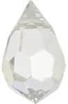 144 Pieces 9x15mm Preciosa Czech Crystal Drop Pendant Faceted Drop Clear Beads, Argent Flare