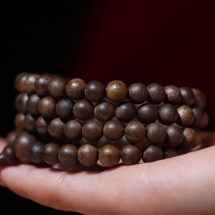 Agarwood 6mm Nha Trang White Chess Agarwood 108 Buddha Beads Rosary Sinking Grade