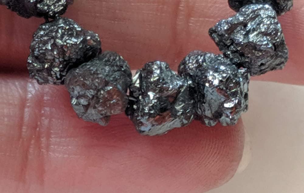 6-7mm Raw Black Diamond Beads, Huge Rough Black Diamond Beads, Uncut Diamond, Raw Black Diamond For Necklace (5Pcs To 10Pcs Options)-PPD480, 6-7 MM Approx.