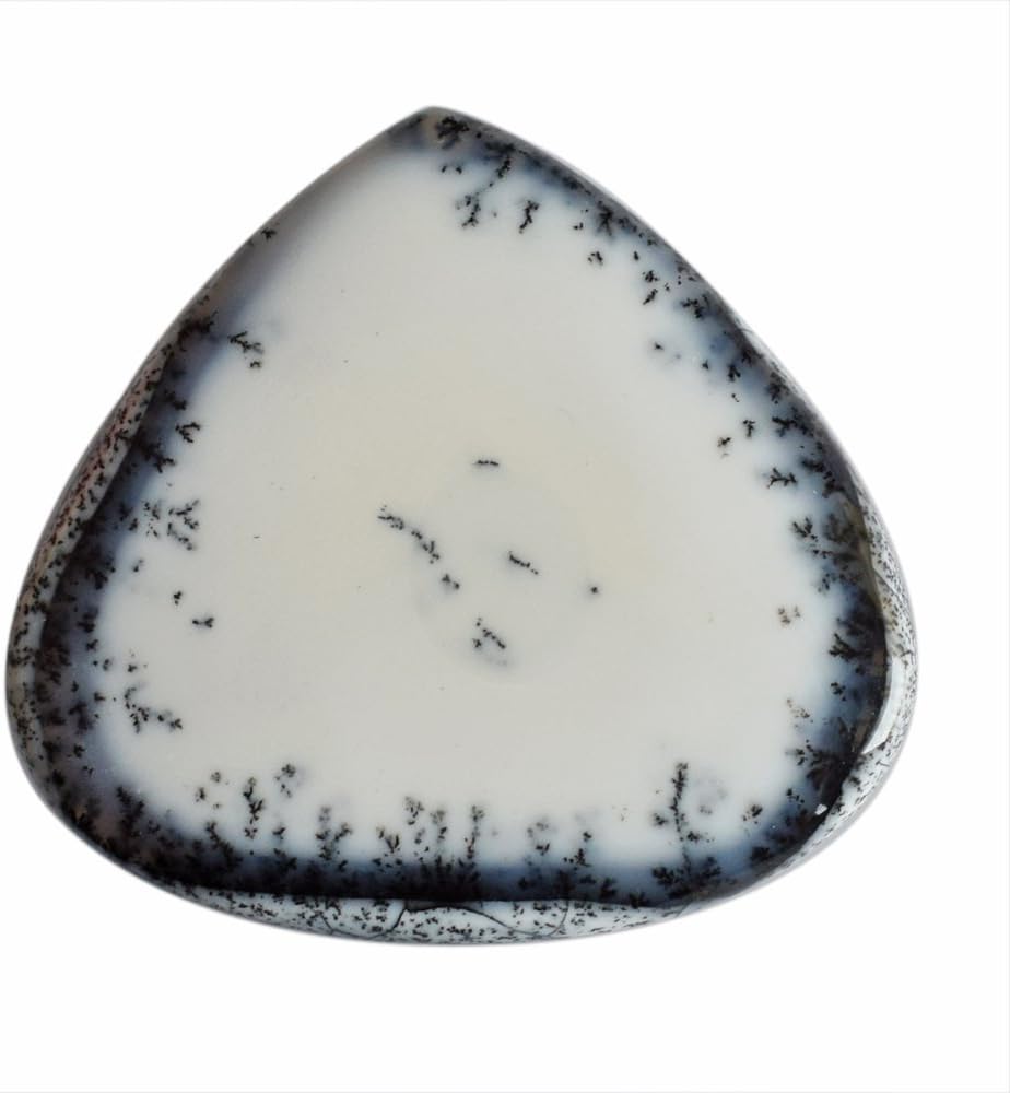 SilverO Natural Dendritic Opal Gemstone Heart Shape Size 48x51x6 MM Pendant Jewelry Making Loose Semi Precious Gemstone