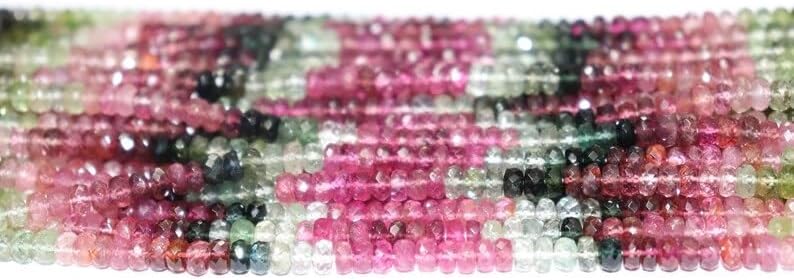 Multi Tourmaline Faceted Rondelle Beads 4-75-5 mm Tourmaline Rondelle Beads Wholesale Beads Excellent Cut for Making Jwelery