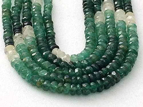 18 inch Strand Natural Emerald 2.5-3 mm rondelle Faceted Beads for Jewelry - Emerald Beads, Natural Emerald Faceted rondelle Beads, Shaded Green Emerald Necklace, 2.5-3mm, 18 inch