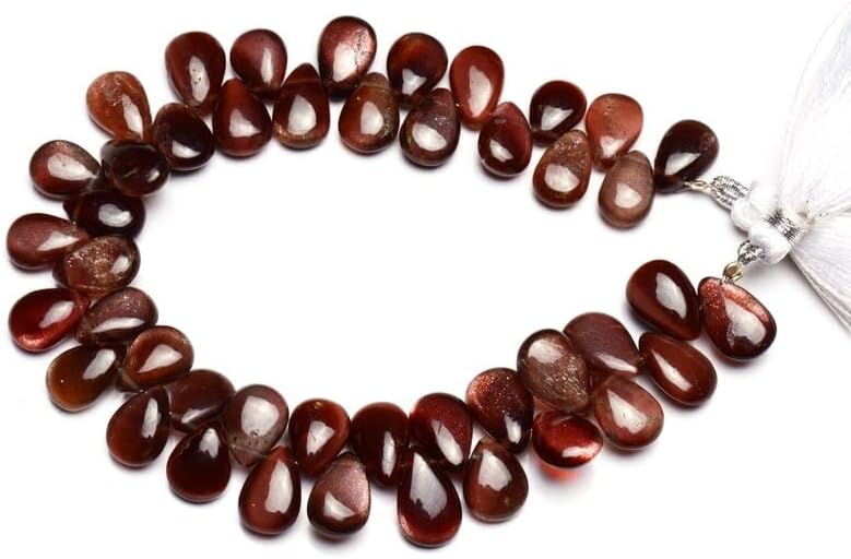 8 inch Strand of Natural Brown Scapolite 11x7-12x8 mm pear Smooth briolette Beads for DIY Jewelry Making. |BRIO_01344