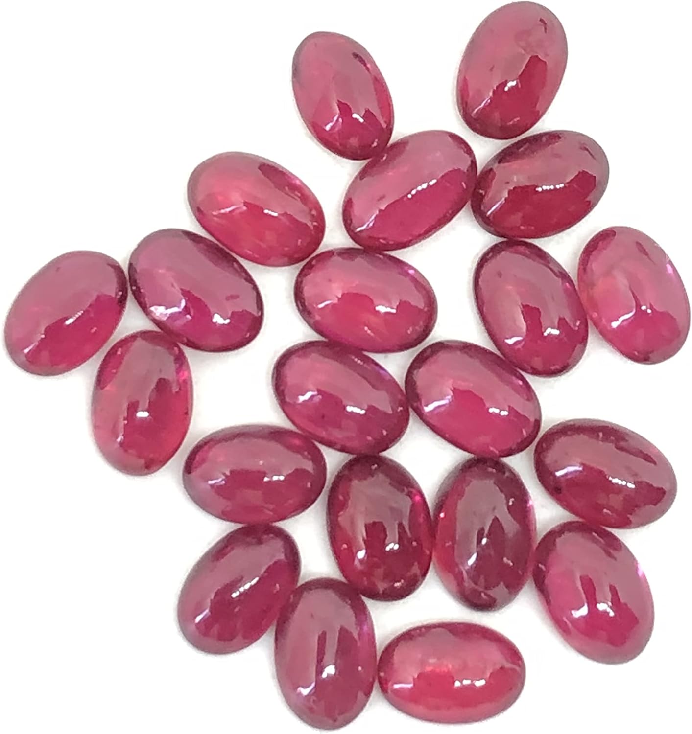 10.84 Ct Deep Red Ruby Oval Shape Cabochon Size 6x4 mm Attractive Fine Wholesale 21 Pcs Lot Loose Gemstone Best For Making Necklace, Ring, Earring, Pendant Jewelry