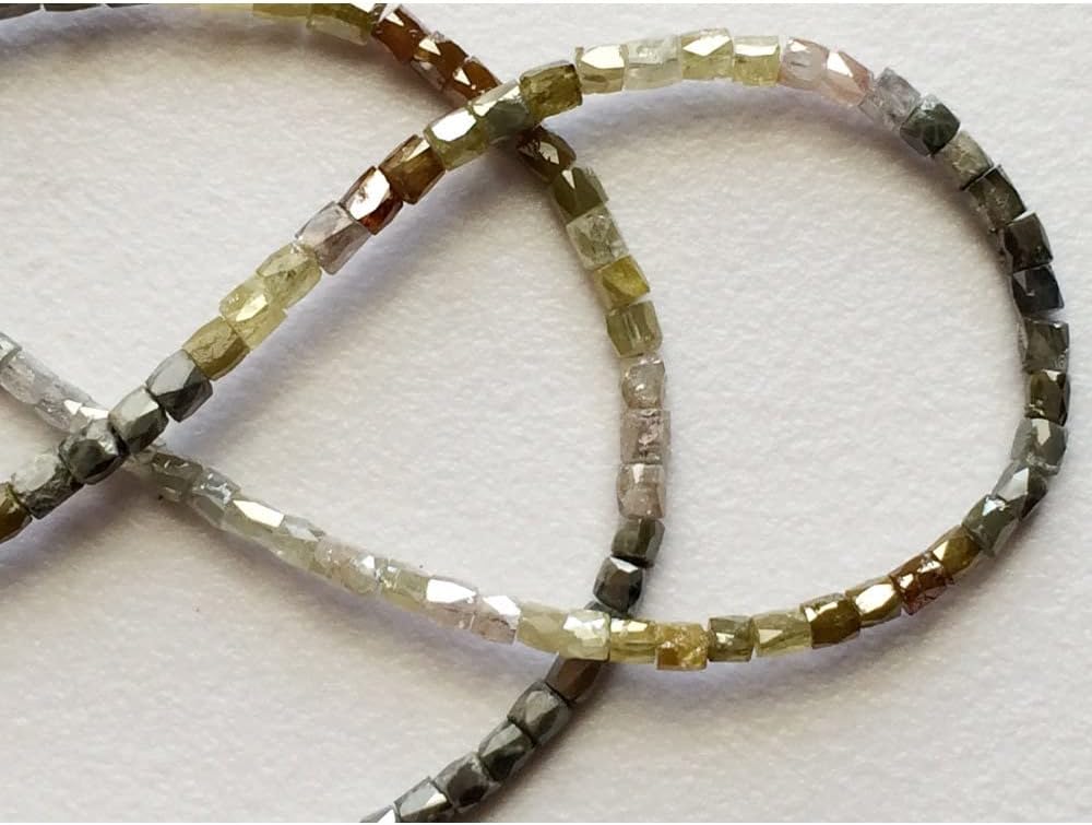 1.5mm-2.5mm Multi Sparkling Diamonds Pipes, Diamond Faceted Pipes, Conflict Free Multi Diamond Beads For Jewelry (4IN To 16IN Options), 1.5 MM - 2.5 MM