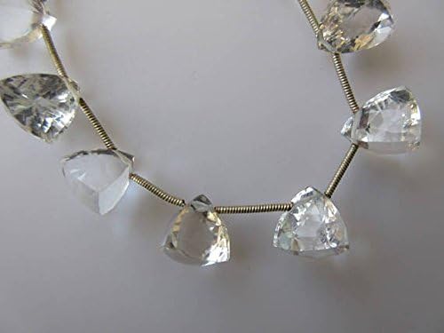 13 inch natural beads strand of 11mm faceted trillion crystal quartz gemstone beads for DIY jewelry - necklace, bracelet, earring, ring.