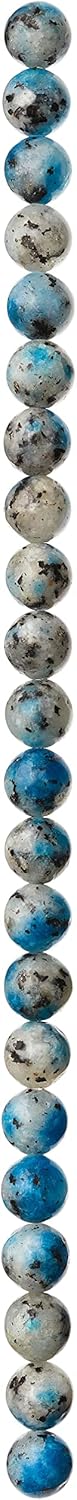 Bead Landing Blue & White K2 Stone Round Beads, 8mm, 12 Pack