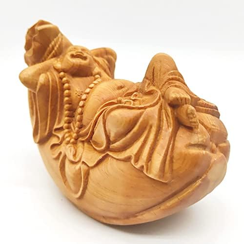 崖柏摇布袋弥勒摆件摆饰 客厅装饰工艺品规格11×8×6cm 摆饰(崖柏摇布袋弥勒摆件)