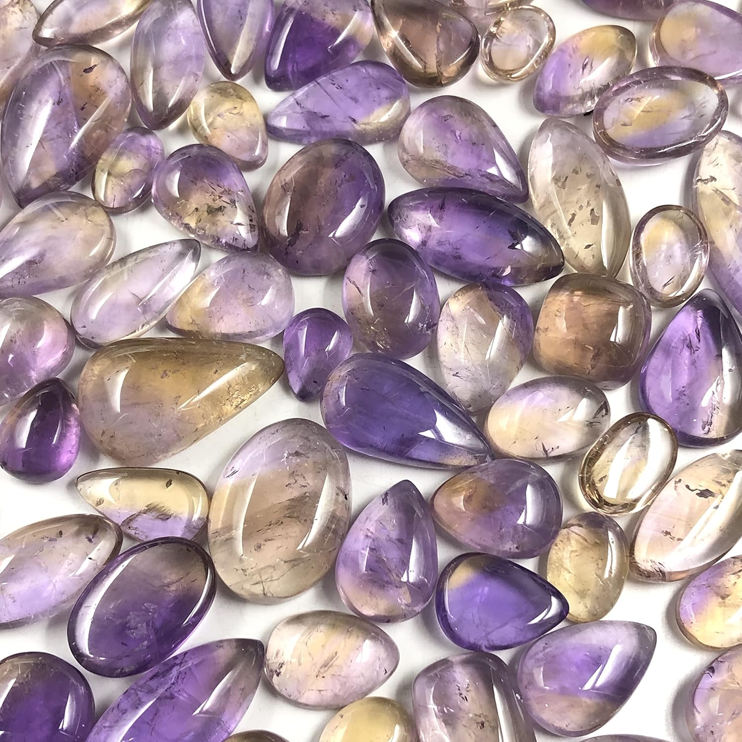 Natural AMETRINE Gemstone Loose Cabochon Lot For Jewelry Making, Loose Gemstone For Ring, Earring & Pendant Necklace, Jewelry Making Cabochons, Healing Gemstones