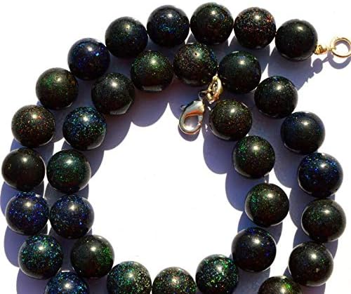 Very Rare Natural Gem Australian Matrix Black Opal Big 11MM Approx. Smooth Round Beads 16 Inch Full Strand Finished Necklace Rare Gem