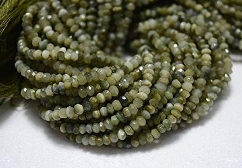 5 Strand Cat's Eye Beads, Faceted Rondelles 3.5 mm Beads, Cat's Eye Rondelles, Gemstone Beads 13.5 Inch Strand Code-HIGH-33820