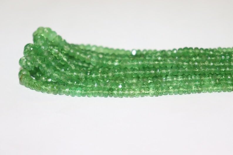 Tsavorite Faceted Rondelle Beads 3-6 mm Tsavorite Faceted Beads Tsavorite Rondelle Beads Tsavorite Beads Strand