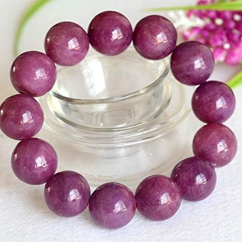 1 Strands Natural Purple Red South Africa Ruby Stretch Bracelet Round Big Beads 17.5mm 04364 Code-HIGH-23356