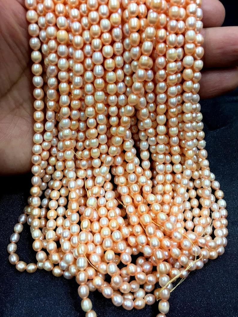 13 inch Strand of Natural gem Freshwater Pearl, 5mm Cylinder Smooth Beads for DIY Jewelry Making. | Beads_03826