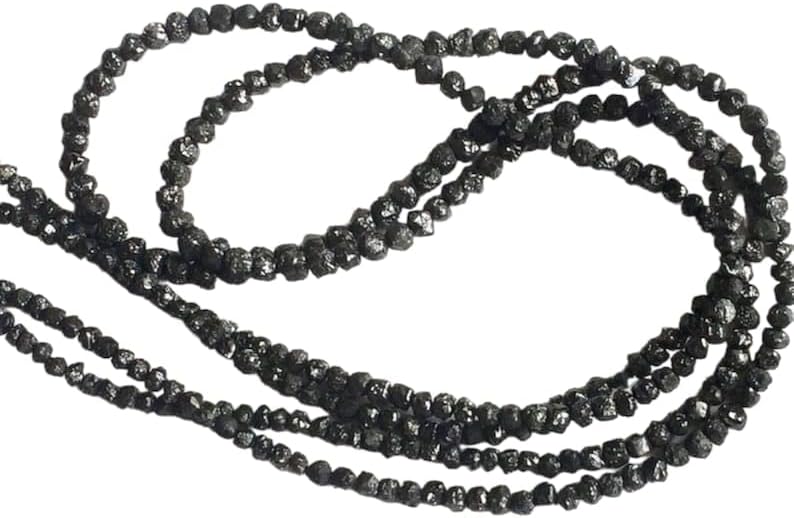 2-3mm Black Diamonds, Black Diamond Rondelles, Diamond Beads, Black Diamond Rondelle For Jewelry, Black Diamond Rondelle Beads (4IN To 16IN), 2-3 MM