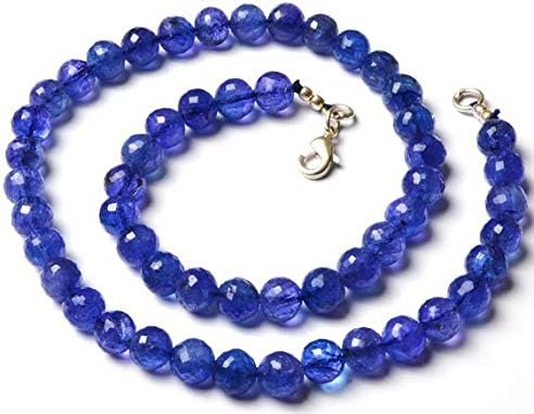 1 Strand Natural Tanzanite Gemstone 7.5MM Faceted Round Ball Beads 16 Inch Code-HIGH-11732