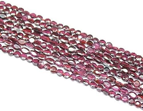 Beads Gemstone 3 Strands Natural Red Garnet Faceted Oval Loose Gemstone Craft Beads 14 Inch Long 6mm Code-HIGH-25710