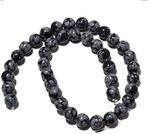 50 Strands Wholesale Snowflake Obsidian Beads, Natural Spotted Grey Jasper, 6mm Round Beads, 15 Inch Strand
