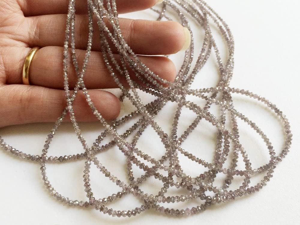 Women's 1.5-2.5mm Pink Sparkling Faceted Diamonds Beads, Pink Faceted Diamond Saucer/Thali Beads, Pink Diamond Beads For Jewelry (2IN To 16IN)