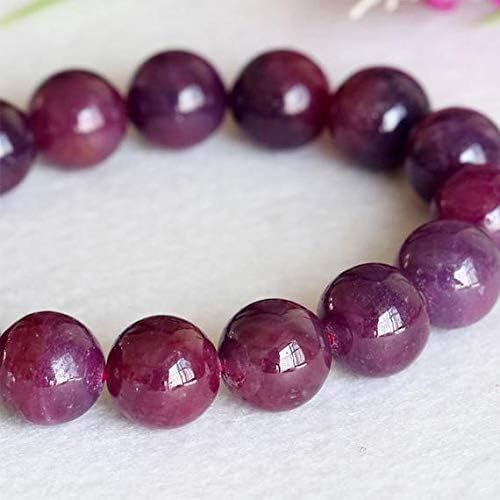 1 Strands Natural Purple Red South Africa Ruby Stretch Bracelet Round Big Beads 13mm 04378 Code-HIGH-23358