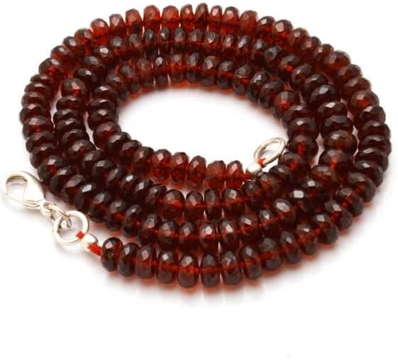 BEADS GEMSTONE 1 Strand Natural 16 Inches Strands, Natural Super Large brown Hessonite Garnet Faceted Roundels beads.Necklace 5 to 5.5 mm Code-HIGH-28326