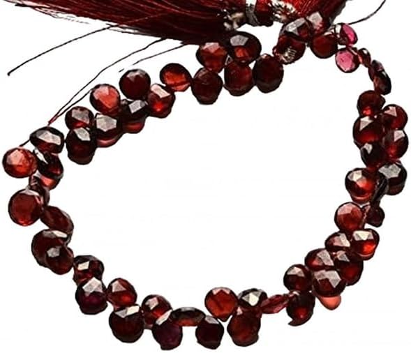 Natural 7 inch Natural Gemstone Faceted Beads Heart Shape Briolettes Garnet 4-7 MM lot of 10 Strands CHIK-STRD-95064