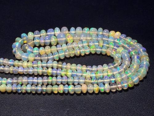 Ethiopian Welo Opal Beads, Ethiopian Opal Plain Rondelles, Fire Opal, Opal Necklace, 3mm to 6mm, 14 Inch