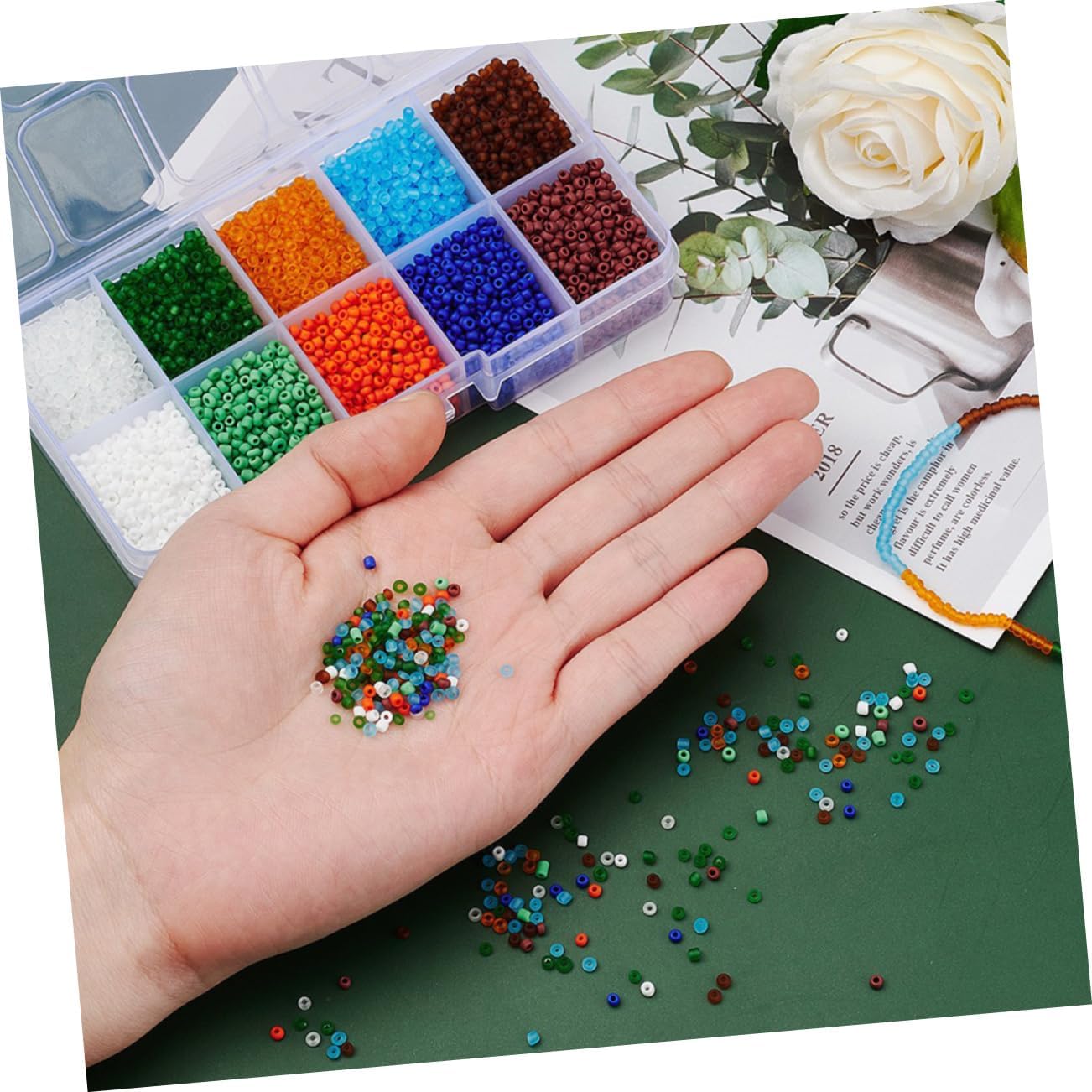 5 Boxes Glass Beads Bracelet Loose Beads Earring Making Supplies Bead Bracelet Kit Glass Ornaments for Crafts Handmade Necklaces Beading Kit Necklace Beads Beaded