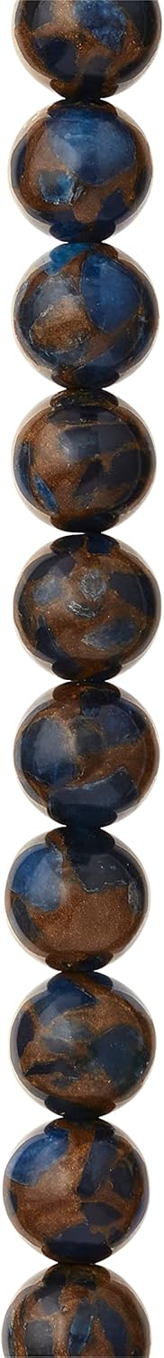 Bead Landing Sapphire Impression Jasper Round Beads, 8mm, 12 Pack