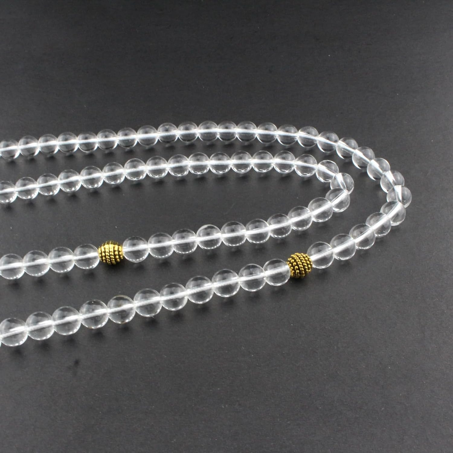 Muslims Islamic Dhikr Tasbeeh Tasbih Prayer Beads, 99 Crystal Clear Quartz Beads with Tassel