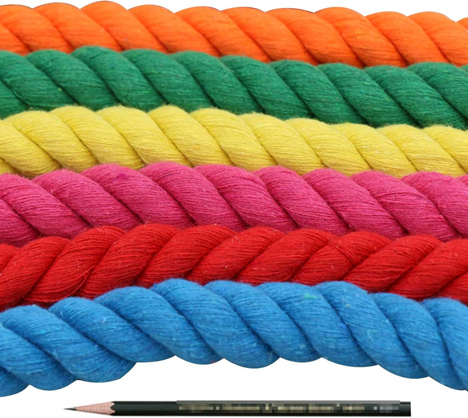 Cotton String Ball, Elastic cord, thread beading string,Macrame Cord Cotton 20mm x 10m/20m,Color Cotton Cord 3 Strand Twisted Soft Thick Natural Cotton Rope,DIY Crafts Gifts,Wall Hangings, Plant Hange