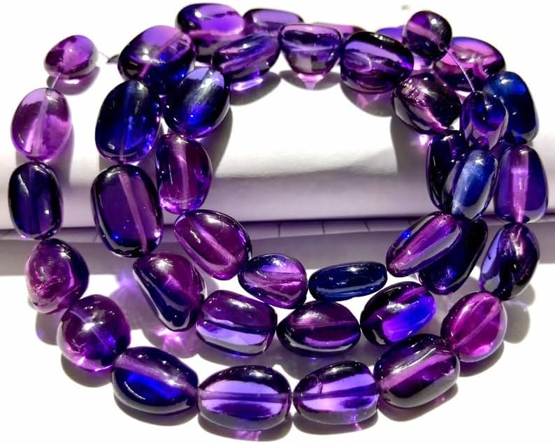 Natural BIO Sapphire Corundum Nuggets Smooth Beads 7-10 MM 21 inch Long String Jewelry Making Gemstone Beads for Necklace Bracelet