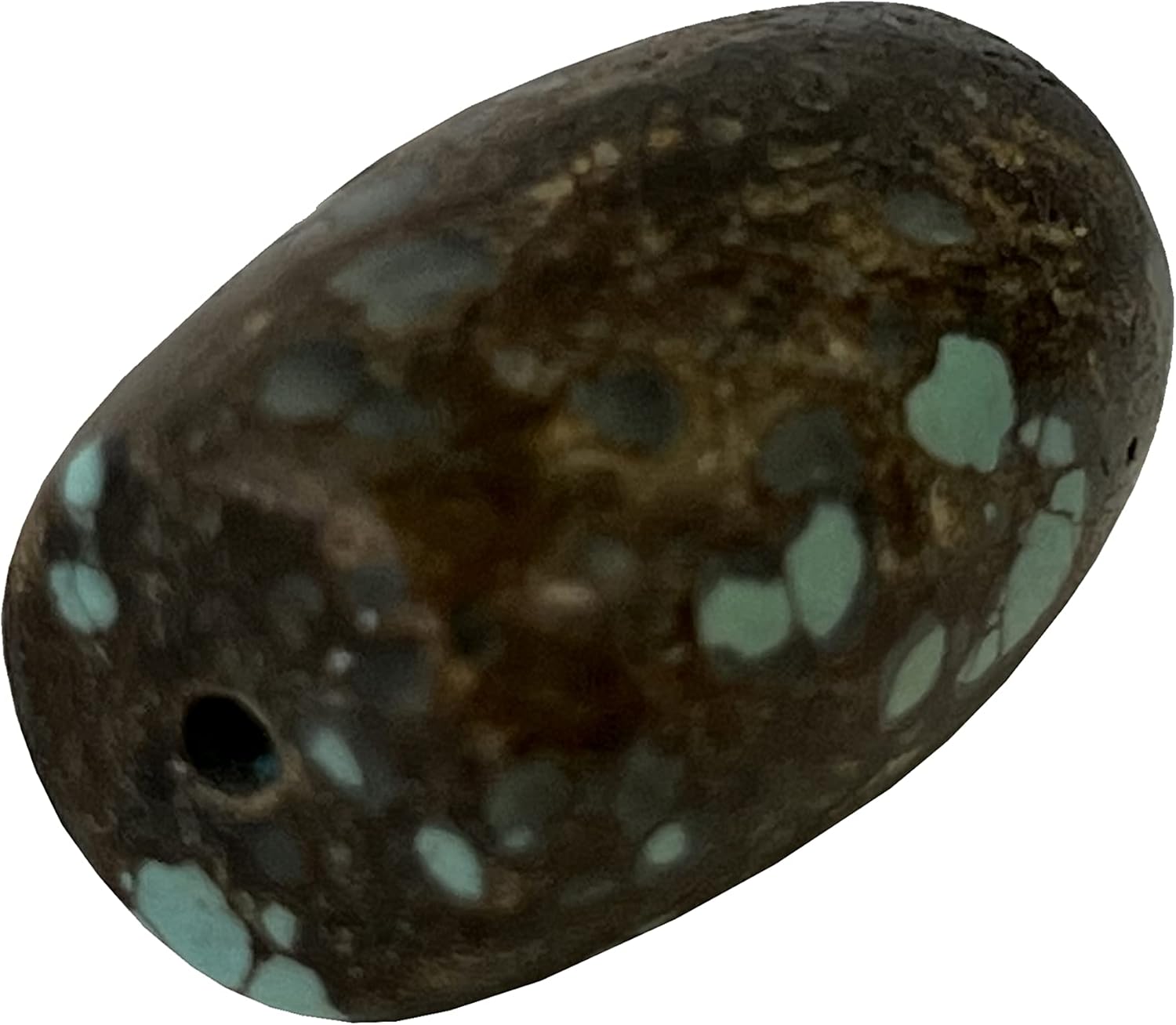 Chinese Handmade Stone Turquoise Pattern Oval Bead Pendant Aws2416