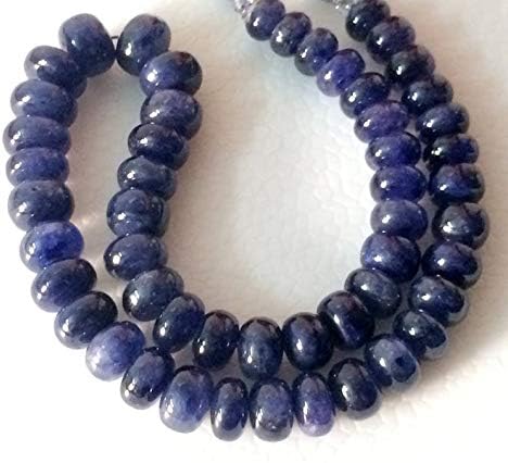 12 Pcs Blue Sapphire Plain Rondelle Beads, 10-12mm Glass Filled Sapphire Plain Rondelles, Sapphire Beads, Sapphire Necklace