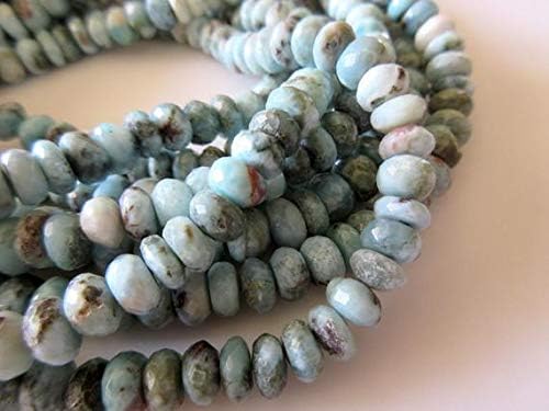 Natural Larimar Rondelle Beads, 7mm Larimar Rondelles, Larimar Jewelry, Larimar Stone, 13 Inch Strand Code-HIGH-49606
