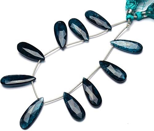 Natural Gem Rare Orissa India Green Color Kyanite Long 27x10MM Approx. Faceted Pear Shape Briolettes 9 Inch Full Strand Fine Quality Beads