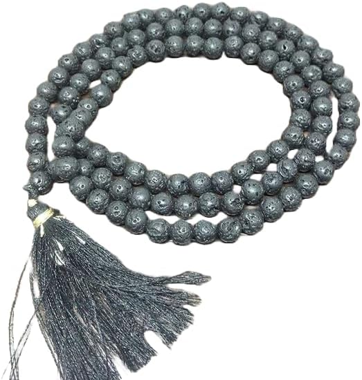 Natural Lava 6mm 108 Mala Beads, Spiritual, Meditation Beads, Reiki, Japa Mala, Buddhist Prayer Beads, Yoga Bracelet, healing beads LKMALA-RRGU-293