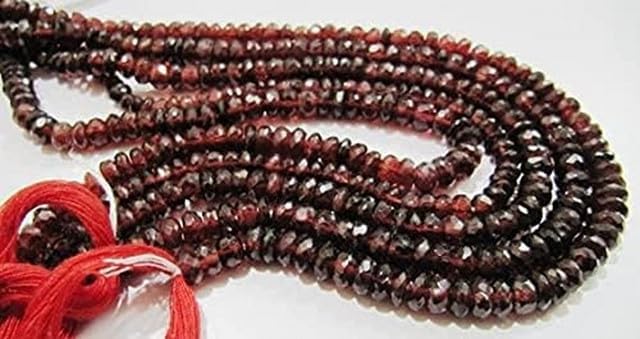 Natural Garnet Beads Rondelle Faceted,5 to 7mm Sizes Choice Available, 7 inches Long lot of 25 Strands CHIK-STRD-98248