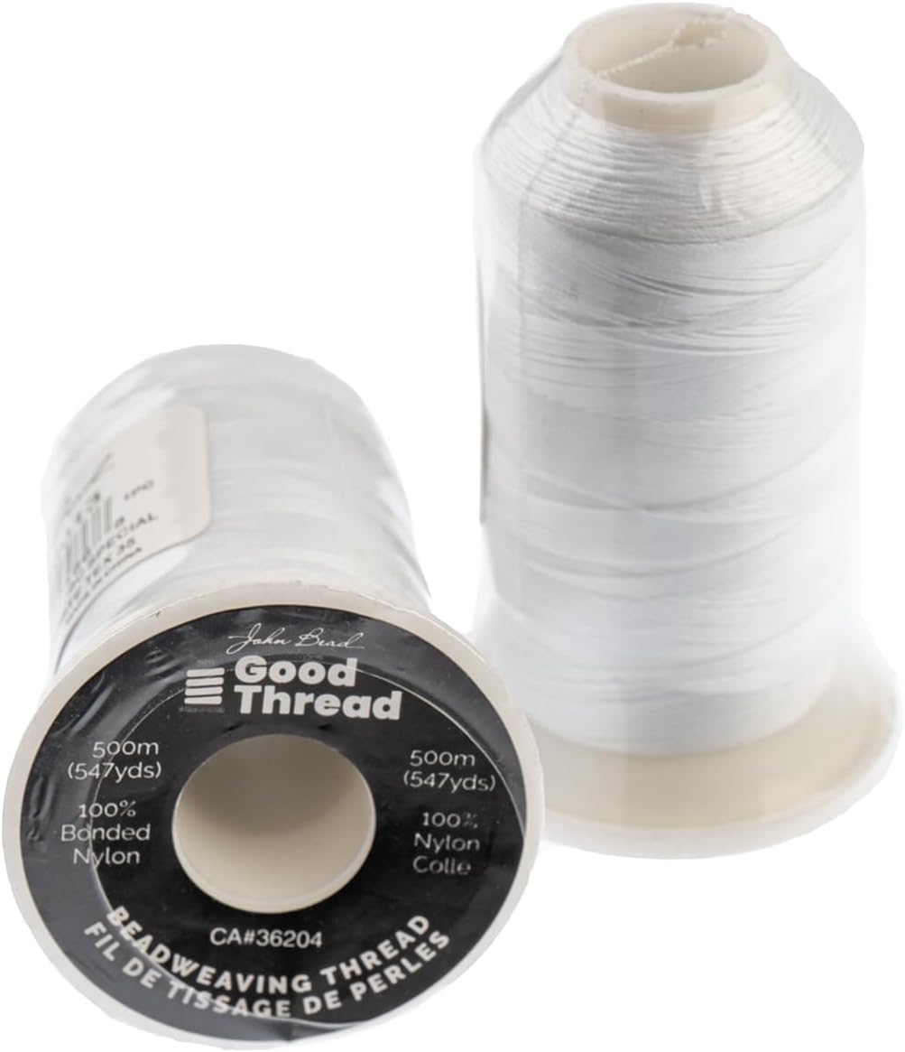 10 Spools John Bead Good Thread 500m White Bonded Nylon Beading Threads for Jewelry Making Craft Projects