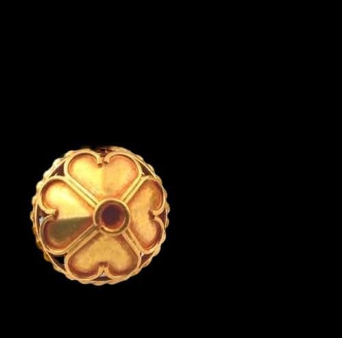 Designer 3.42 Grams 20K Gold Heart Roundel Bead | 15x16mm | 1 Bead | for Jewelry Making