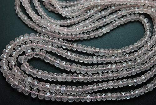 13 Inch Strand,Natural Pink Morganite Aquamarine Faceted Rondeleles,Size 3.5-4.5mm Code-HIGH-56490