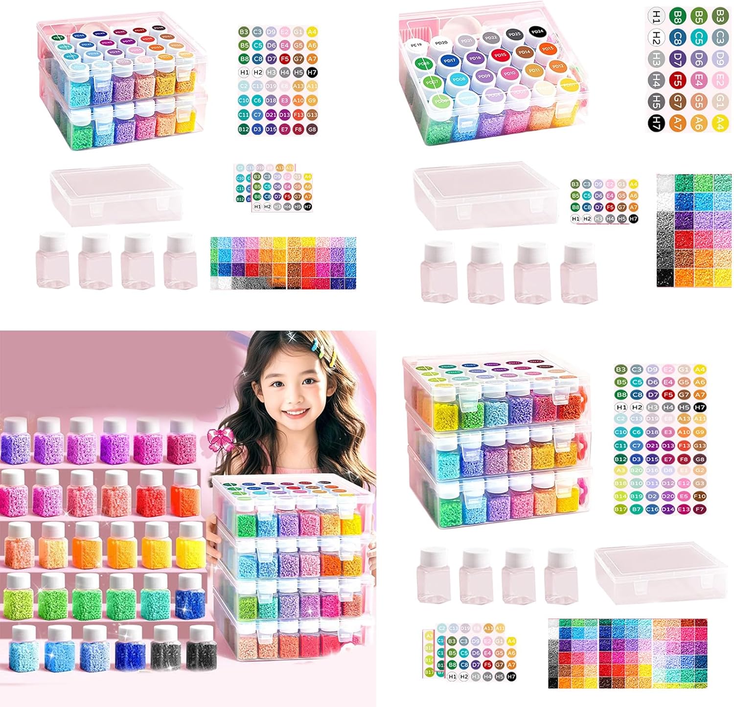 Complete Beads Craft Set with Colorful Beads for Adults Creative Projects