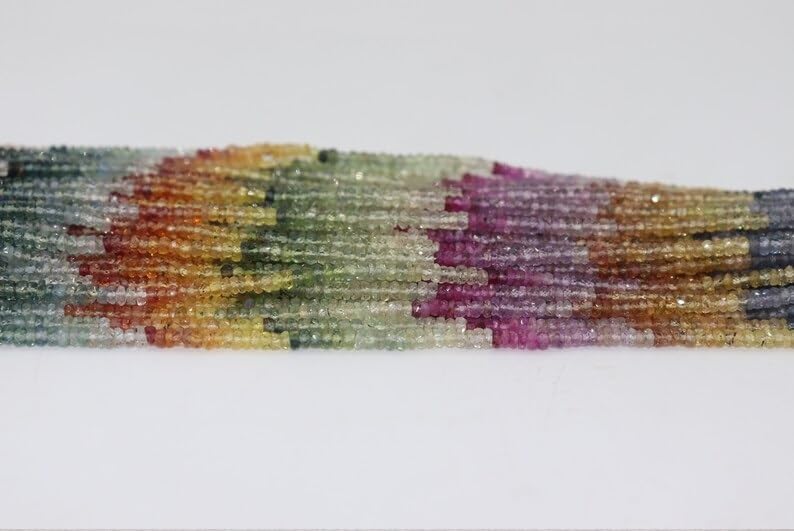 Multi Sapphire Faceted Rondelle Beads 2.5-3 mm Multi Beads Multi Rainbow Beads Multi Sapphire Beads Wholesale Beads