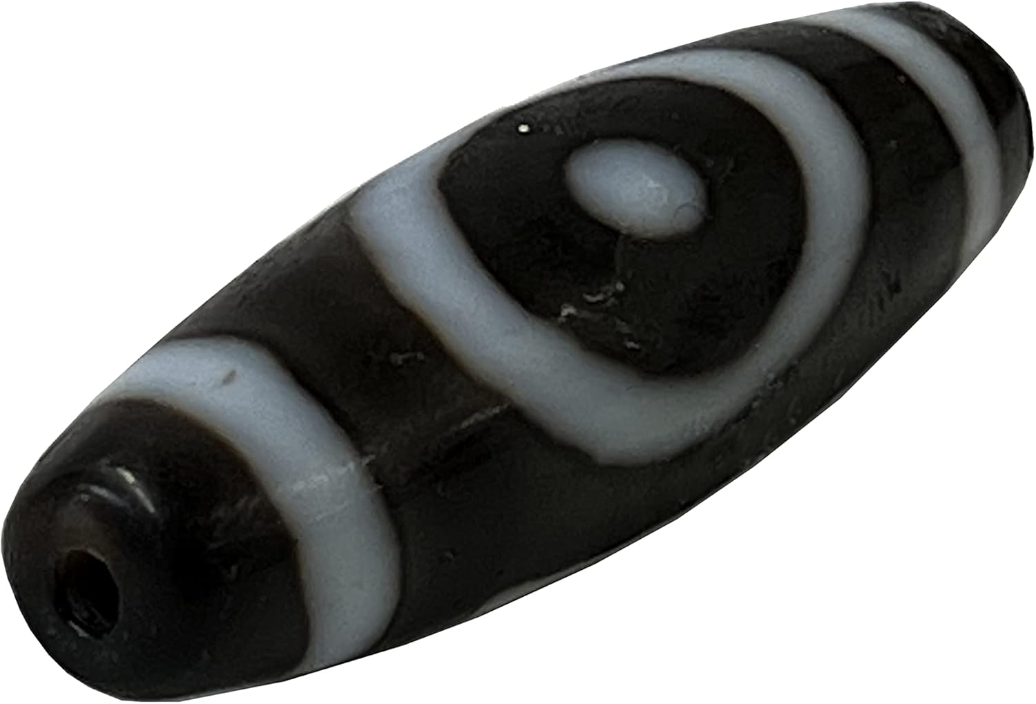 Chinese Handmade Agate Stone Pattern Oval Dzi Bead Pendant Aws2400
